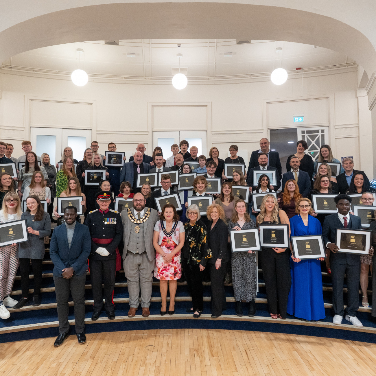 Learners stood together with their awards at Celebration of Success