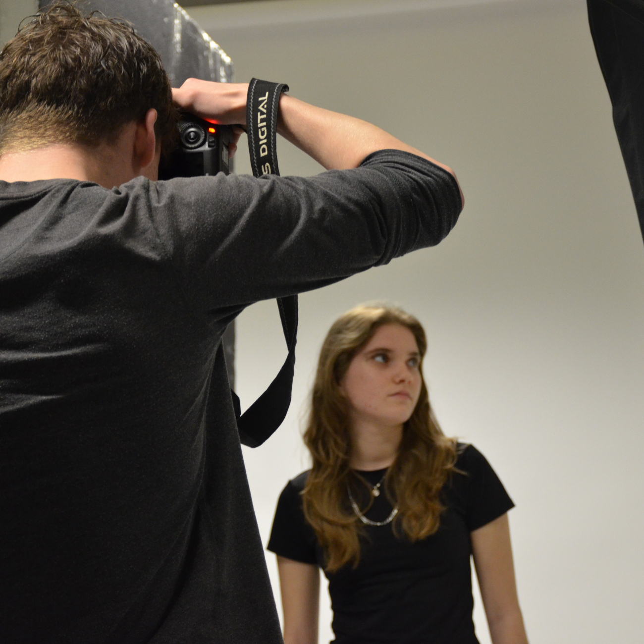 Students taking part in a photoshoot