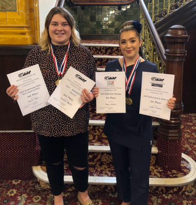 students receiving awards at a hair and beauty therapy competition, discover our hair and beauty courses here
