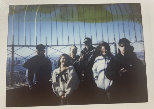 Polaroid photograph of Tom and his friends