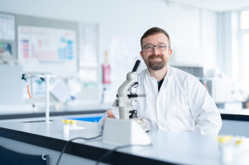 richard with microscope
