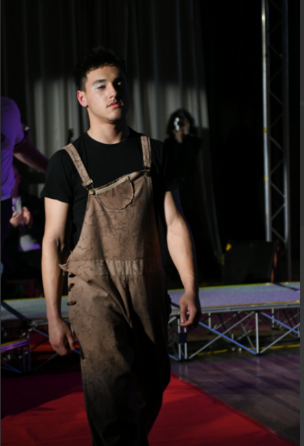 male fashion course student in weston-super-mare walking runway