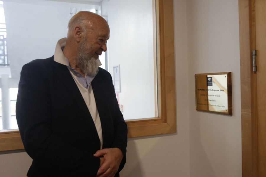 Michael Eavis opening performance suite in weston college music department