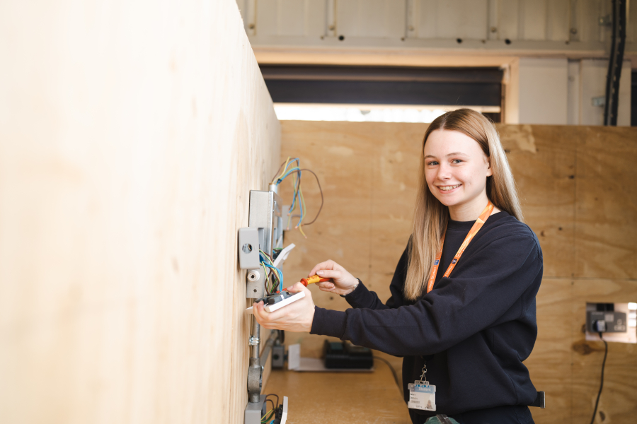 Engineering student in a practical lesson