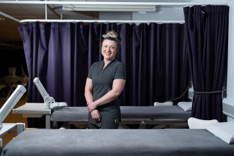 Martha standing in beauty room